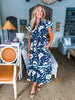 Meadow Moment Floral Midi Dress-Navy