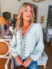 Blossom Sage Embroidered Top