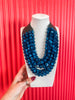 Chunky Beaded Necklace-Teal