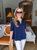 Office Chic Polo Top-Navy