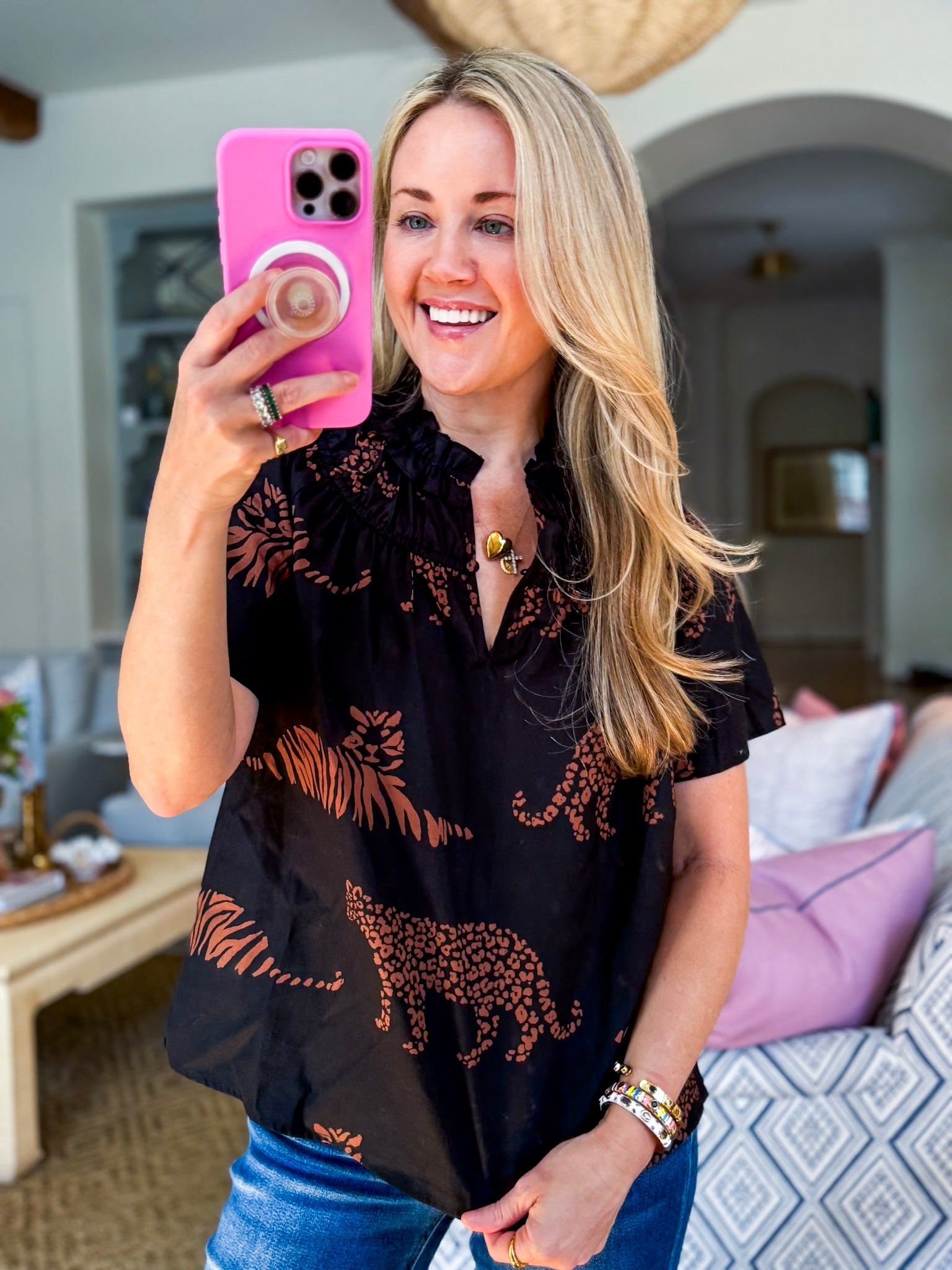 PREORDER: Zenzi Jungle Smocked Top