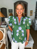 Tour The Town Floral Top-Green
