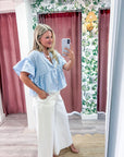 Daisy Gingham Embroidered Top