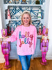 Holly Jolly Christmas Pullover-Pink