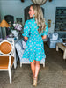 Strolling Through Floral Dress-Green