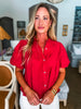 Tilly Eyelet Top-Red