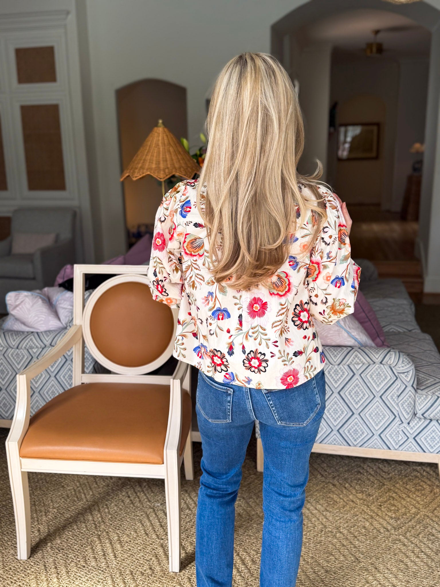 Rustic Romance Floral Top- Cream