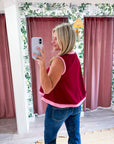 Soft Motion Knit Top-Burgundy