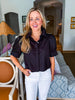 Solid Cuff Poplin Top