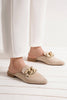 Chain Detail Mules-Taupe