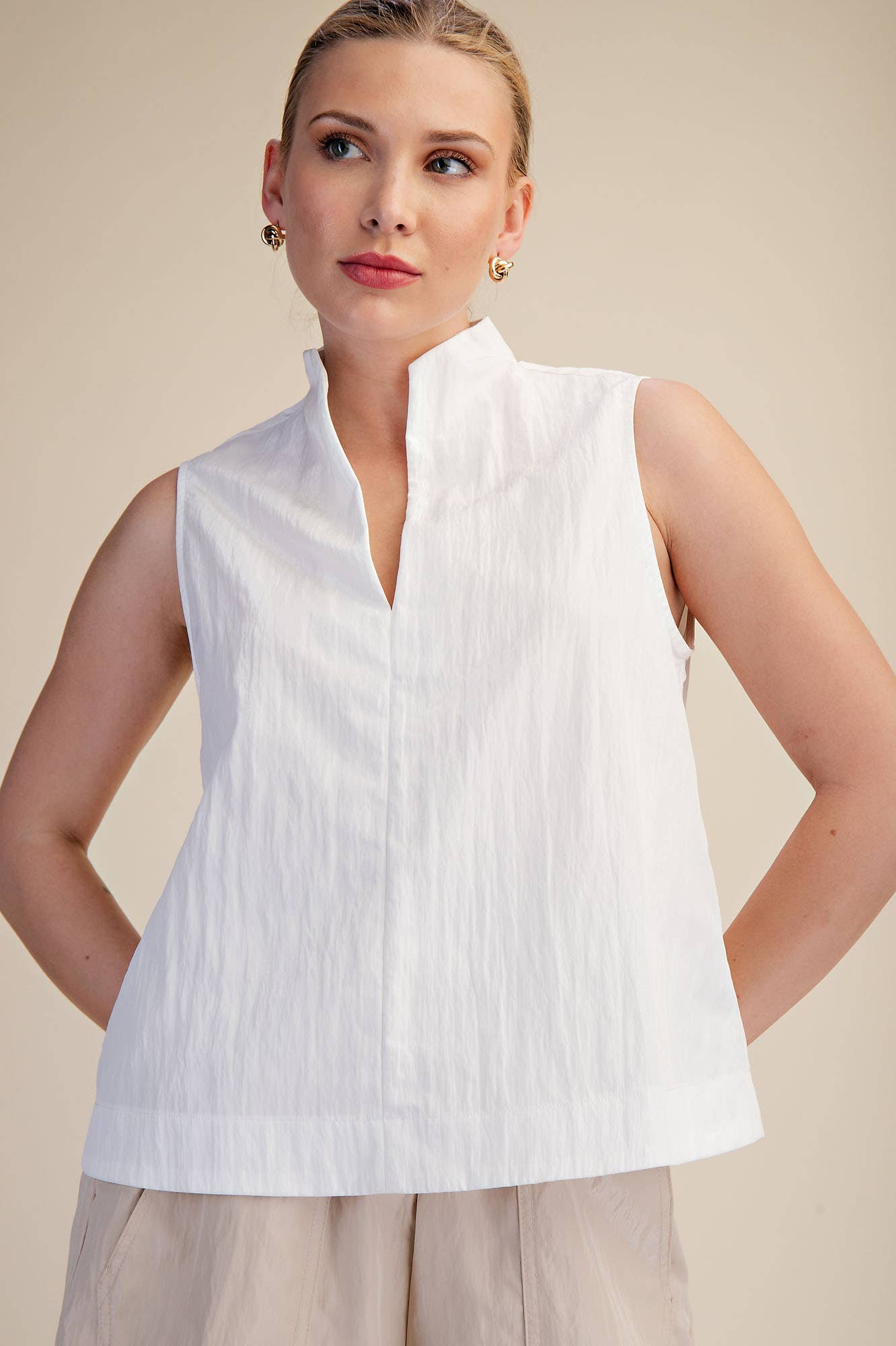 Avery Sleeveless Top-White