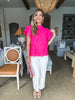 Moon Light Lace Top- Hot Pink