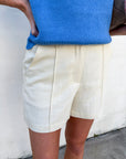The Atelier Pintuck Short-Ecru
