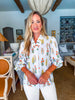 Cheery Meadows Floral Top-Light Blue