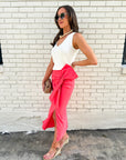 Coral Crush Midi Skirt