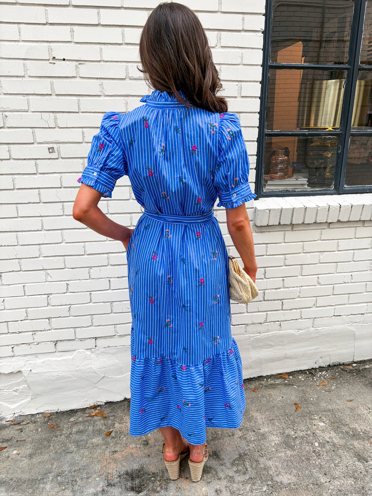 Nantucket Blooms Embroidered Midi Dress