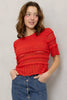 Crochet Crush Top-Scarlet Red