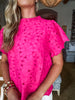 Moon Light Lace Top- Hot Pink