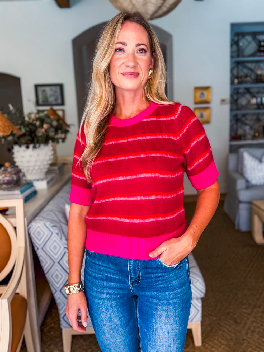 Avanti Stripe Sweater Top