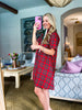 Joyful Plaid Mini Dress-Red