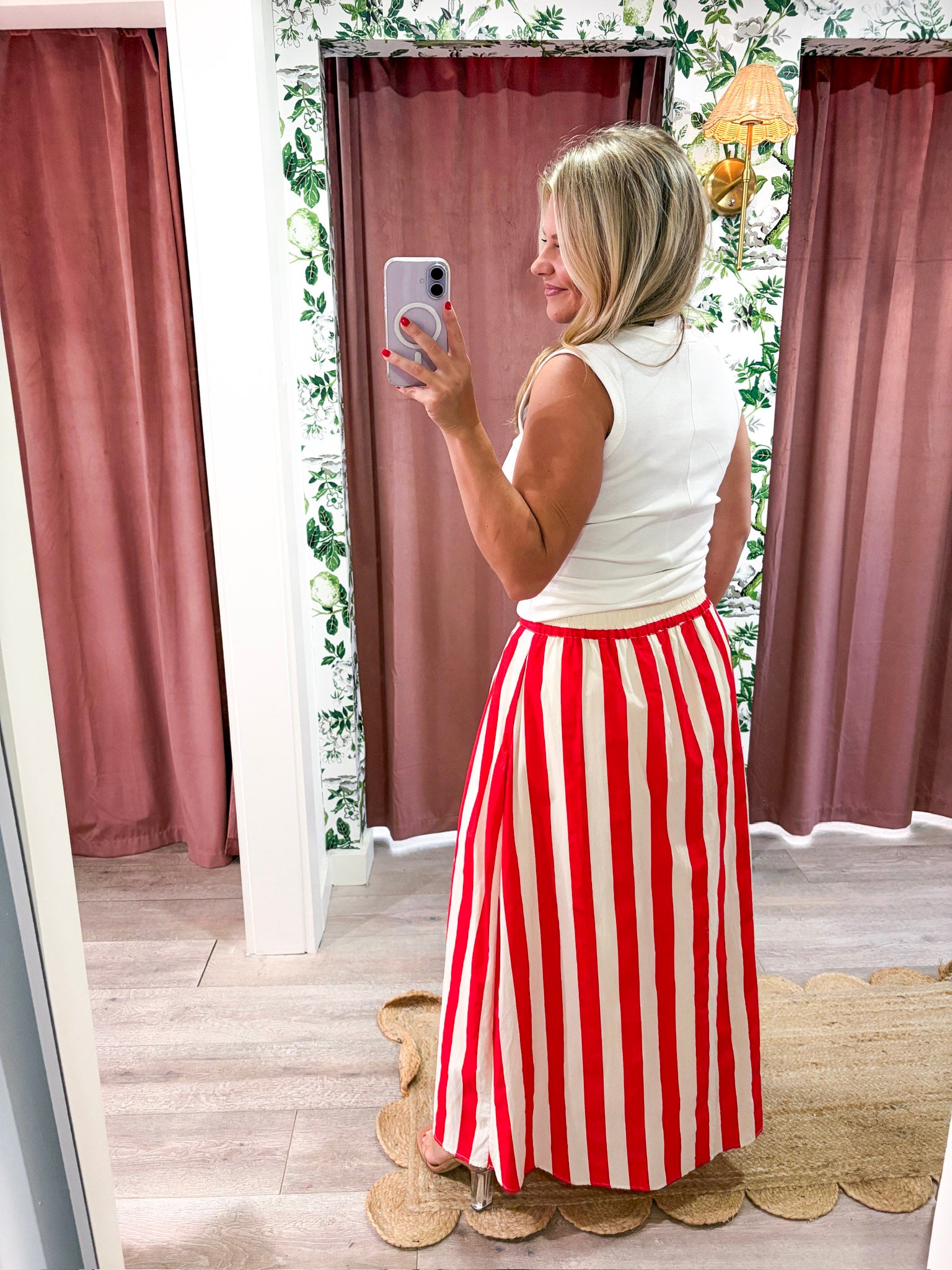 Summer Adventure Maxi Skirt-Red