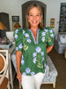 Tour The Town Floral Top-Green