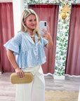 Daisy Gingham Embroidered Top