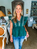 Perfect Day Peplum Top- Forest