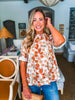 Carefree Charm Floral Top-Rust