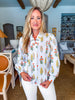Cheery Meadows Floral Top-Light Blue