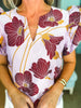 Renaissance Love Jacquard Top-Pink/Burgundy