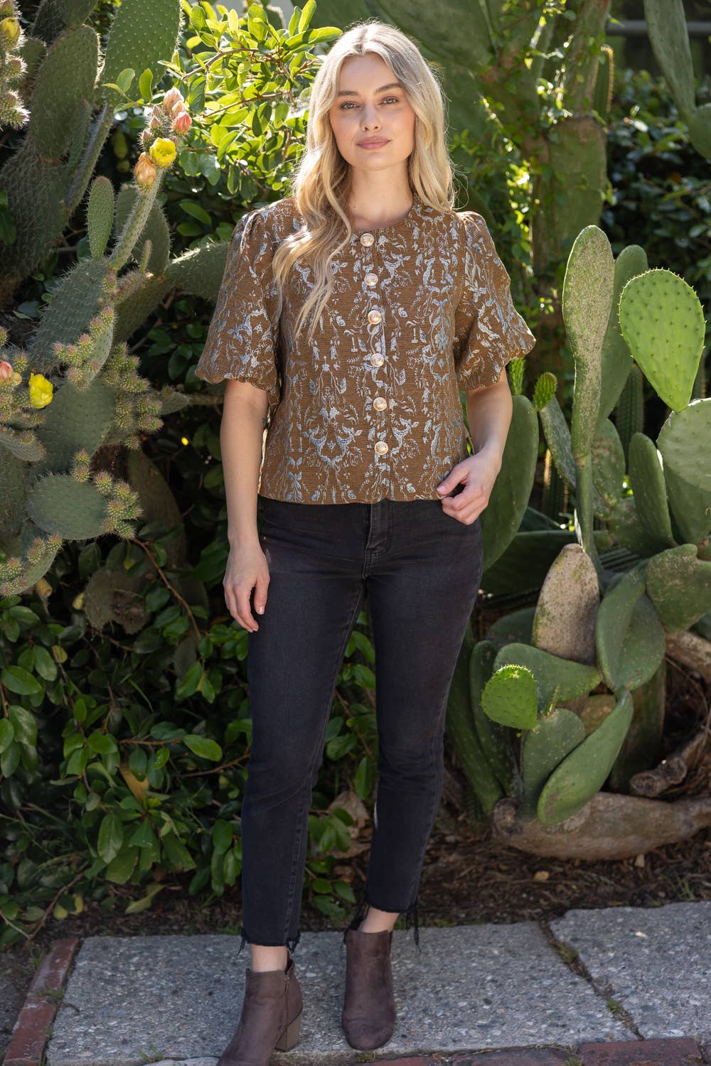 Lavinia Floral Jacquard Top