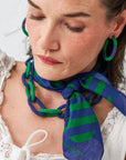 Game Day Chain Link Beaded Necklace-Blue/Green