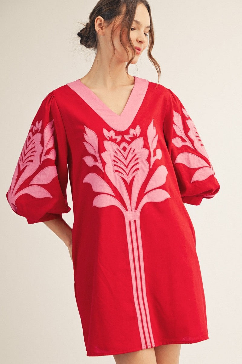 Rose Stems Baroque Dress