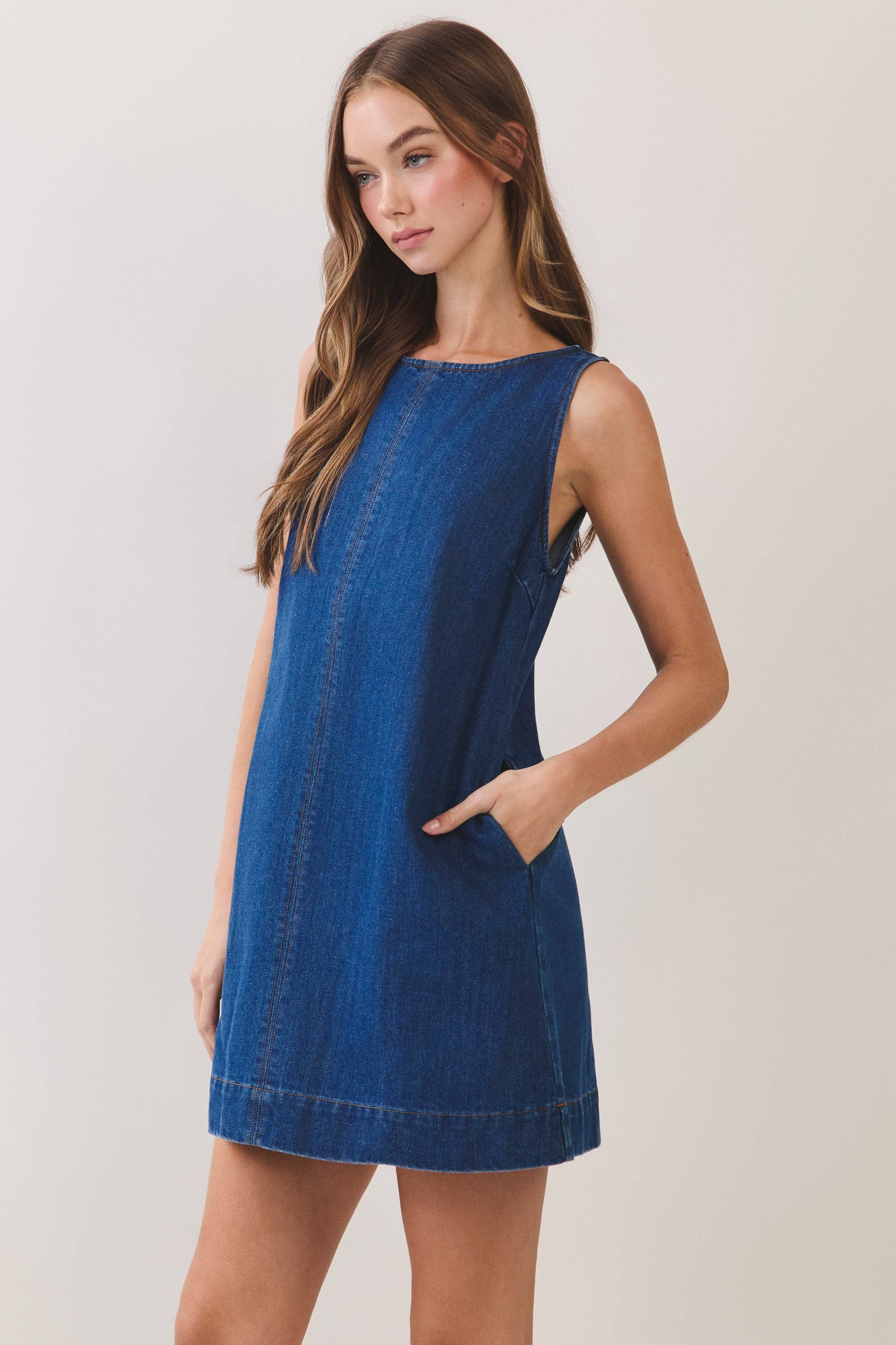 Out &amp; About Denim Mini Dress