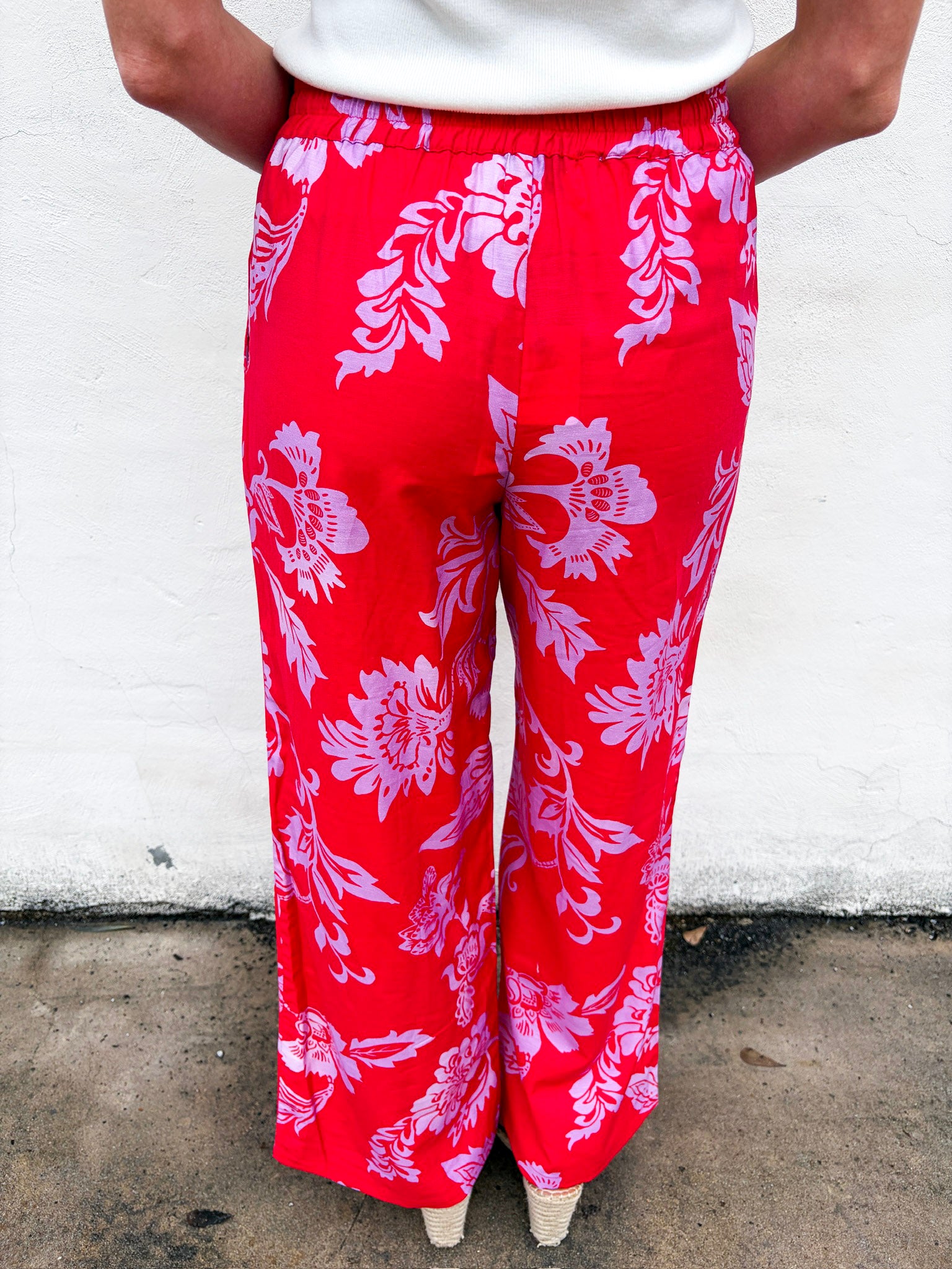 Blush Blossom Wide Leg Pants