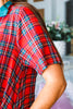 Joyful Plaid Mini Dress-Red