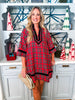 Holiday Cheer Plaid Mini Dress-Red