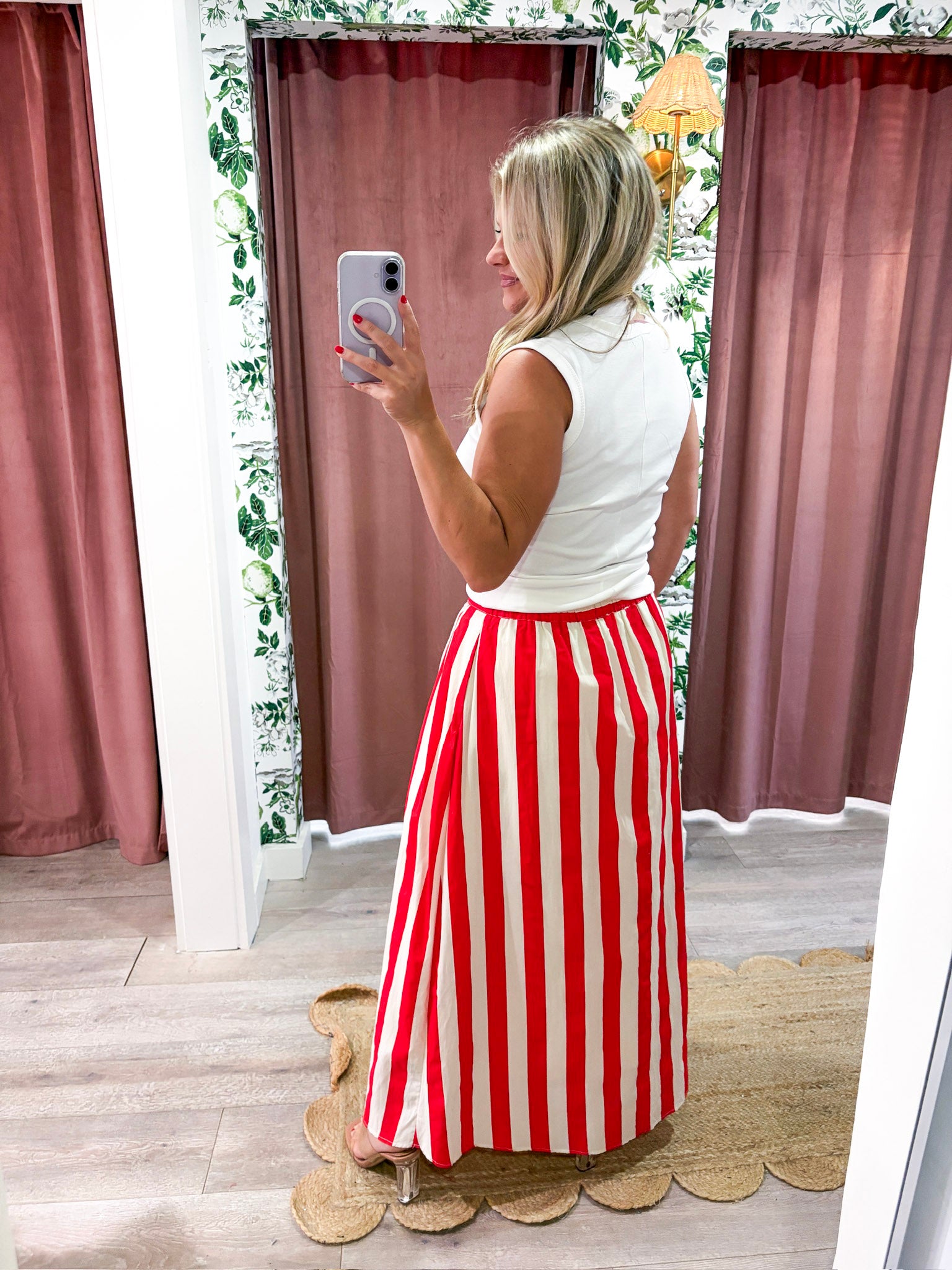 Summer Adventure Maxi Skirt-Red