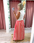 Summer Adventure Maxi Skirt-Red