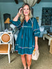 Color Dash Tunic Dress- Pine