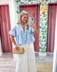 Daisy Gingham Embroidered Top