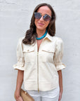 Seaside Zipper Front Jacket-Cream