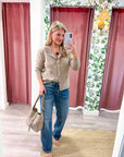 Gentle Days Ribbed Cardigan-Mocha