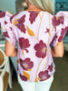 Renaissance Love Jacquard Top-Pink/Burgundy