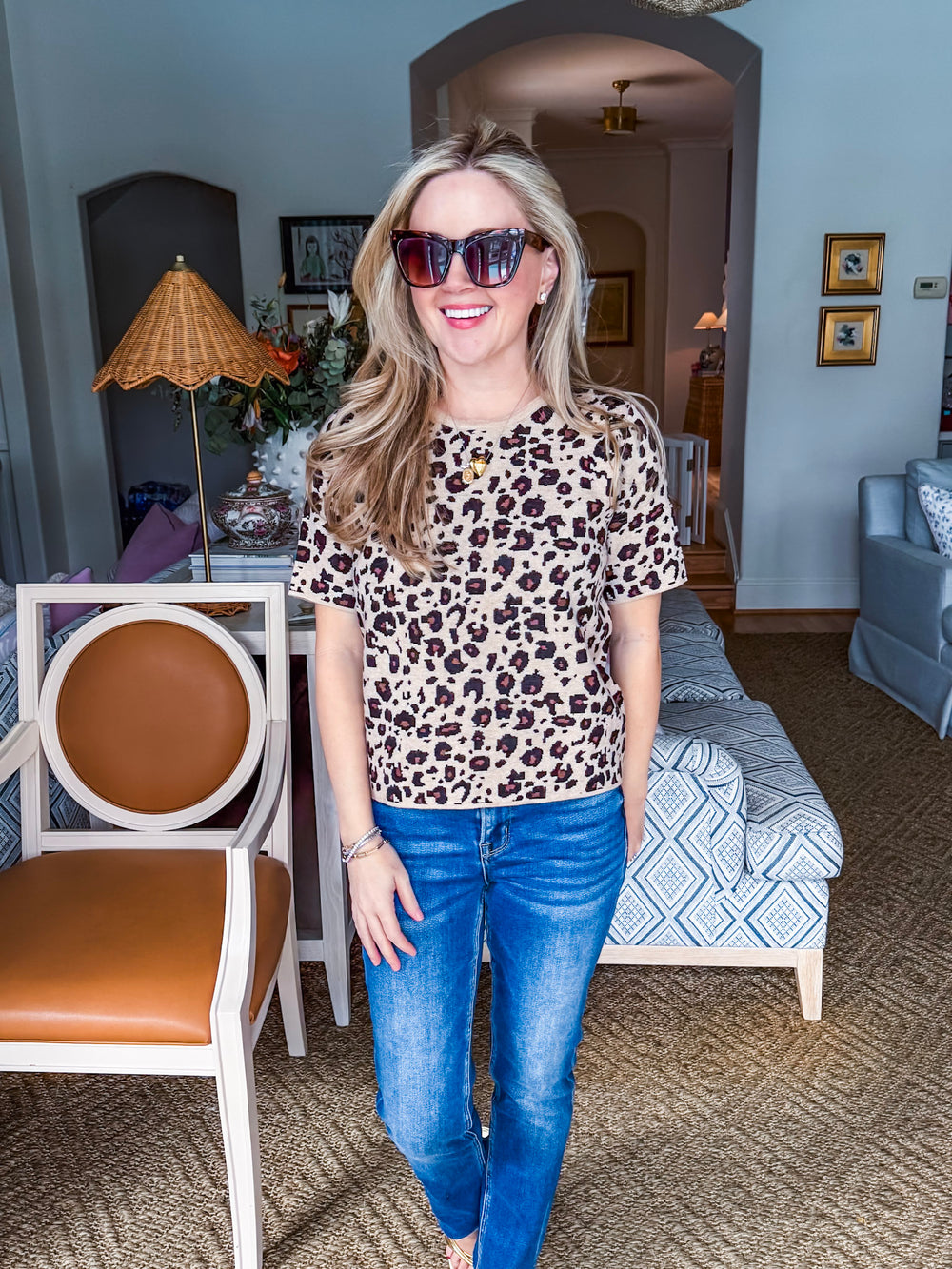 Jacquard Jungle Knit Top