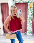 Soft Motion Knit Top-Burgundy