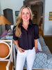 Solid Cuff Poplin Top