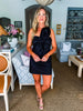 Grand Entrance Bow Mini Dress-Black