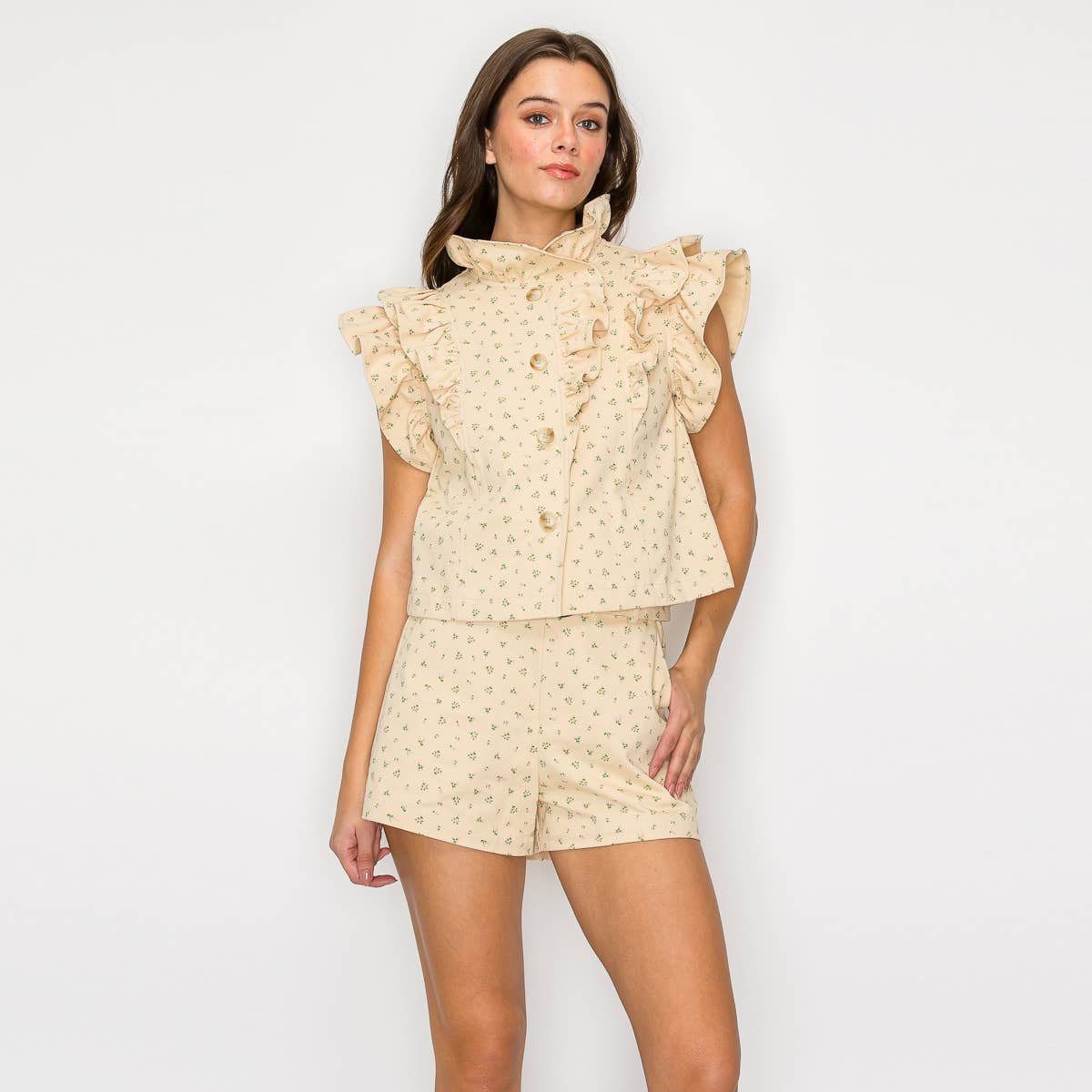 Little Wild Flower Ruffle Vest